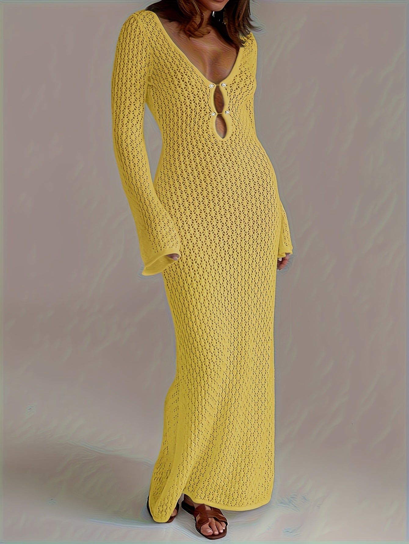 Serelina™ – Robe Maille Longue Transparente Femme Style Bohème Chic Été