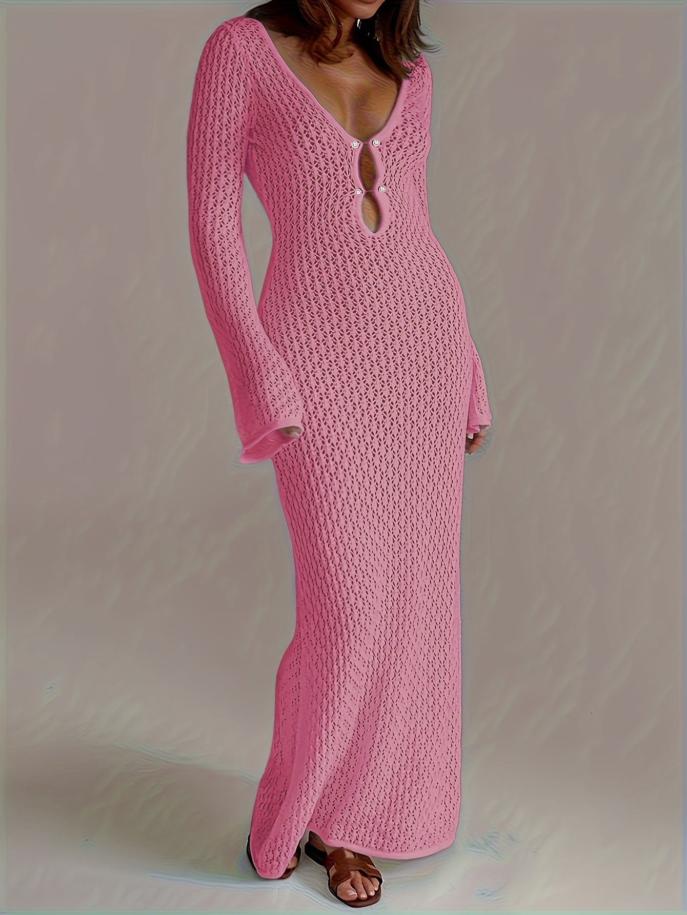 Serelina™ – Robe Maille Longue Transparente Femme Style Bohème Chic Été