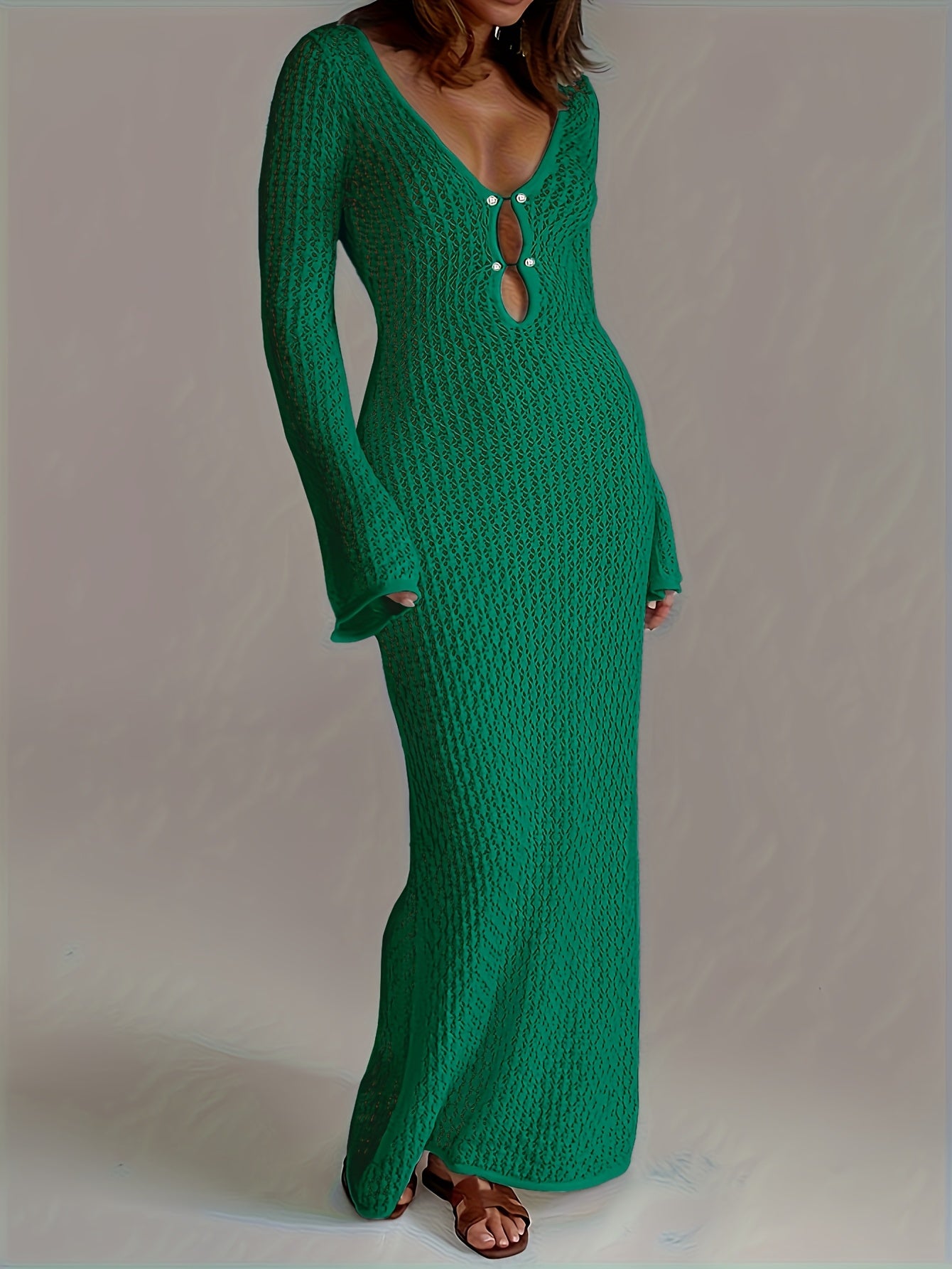 Serelina™ – Robe Maille Longue Transparente Femme Style Bohème Chic Été