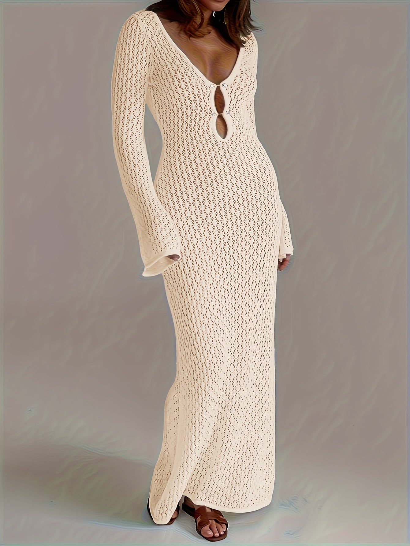 Serelina™ – Robe Maille Longue Transparente Femme Style Bohème Chic Été