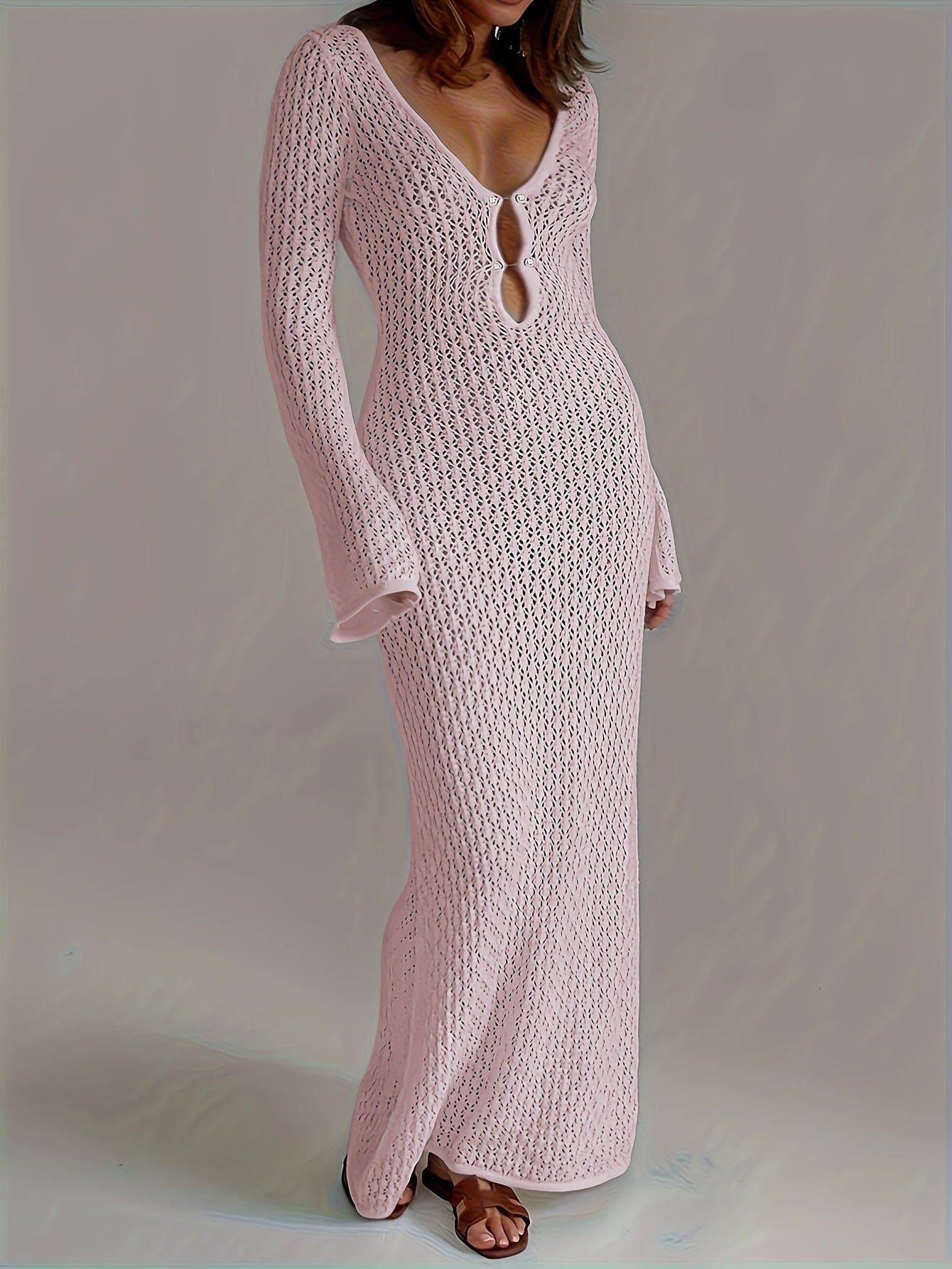 Serelina™ – Robe Maille Longue Transparente Femme Style Bohème Chic Été