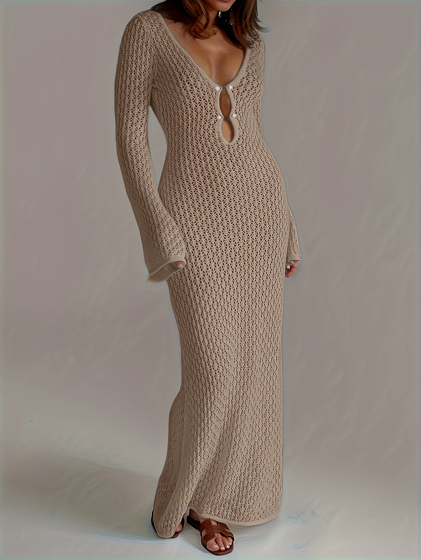 Serelina™ – Robe Maille Longue Transparente Femme Style Bohème Chic Été