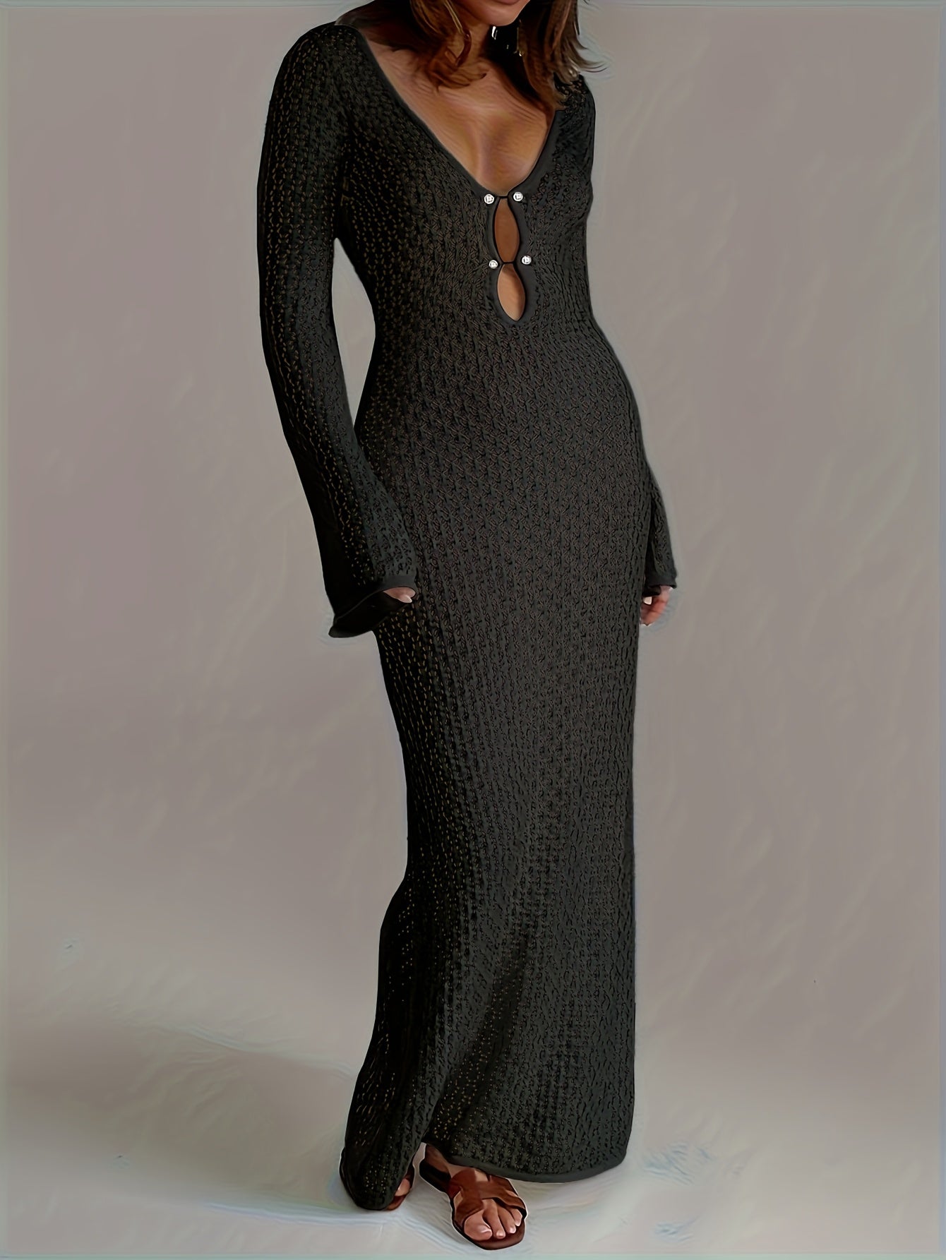 Serelina™ – Robe Maille Longue Transparente Femme Style Bohème Chic Été