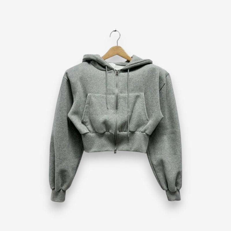 Veste Capuche Oversize avec Poches et Fermeture Éclair Longue