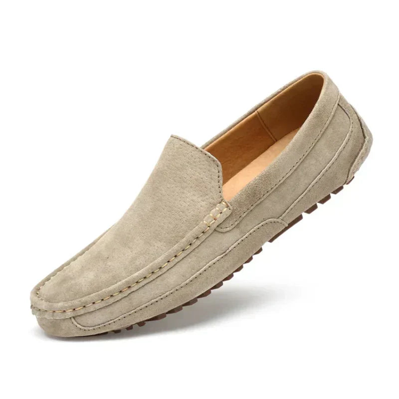 Mocassins Homme Élégants Bout Rond en Cuir