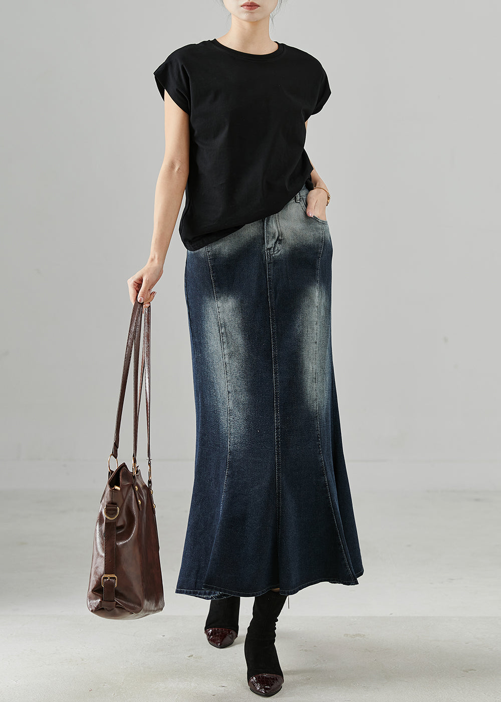 Élégant Jean Noir High Waist Slim Fit Pantalon - EasyApparels