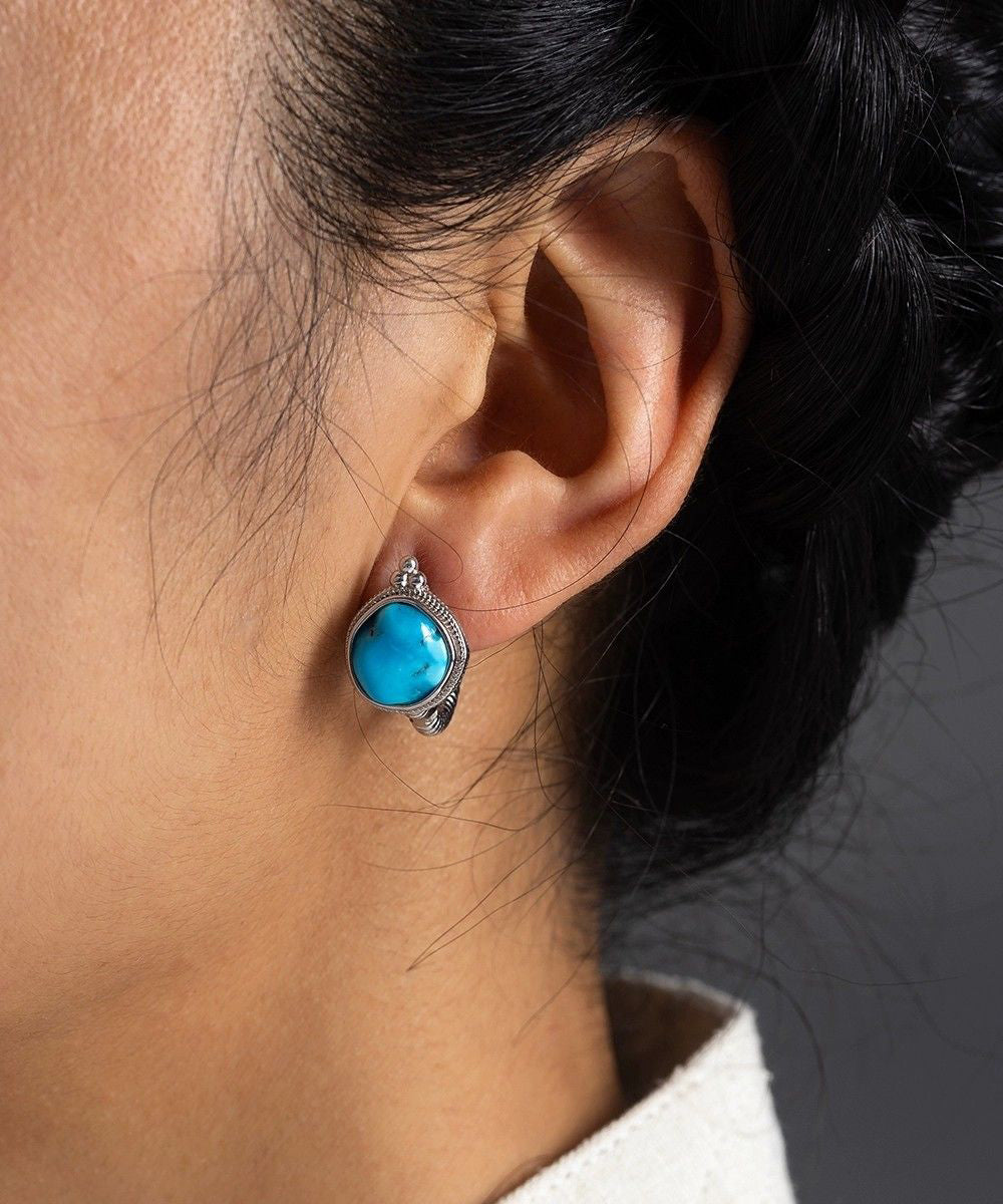Turquoise Silver Drop Earrings - EasyApparels