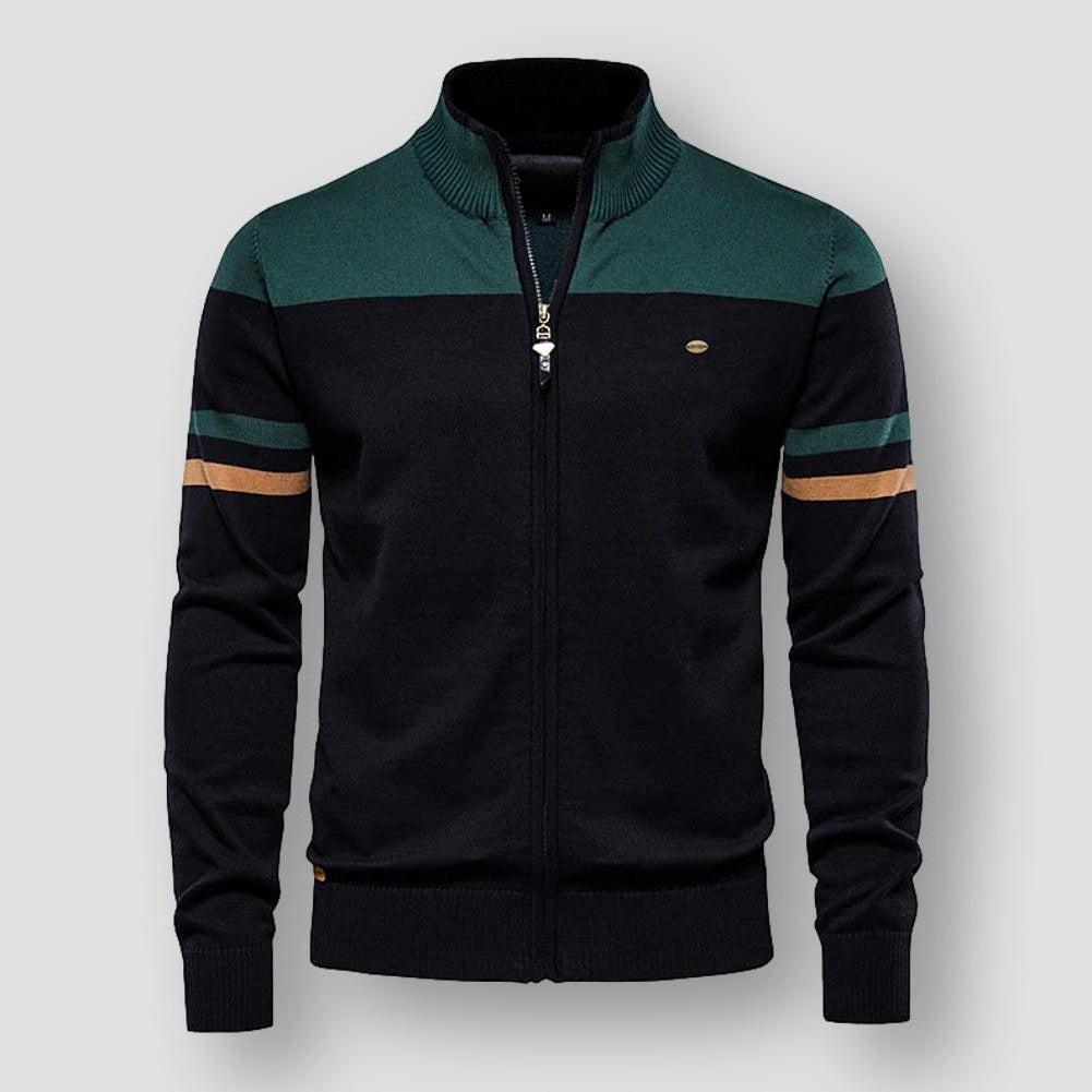 Gilet Zippé Homme Sport Chic Col Montant