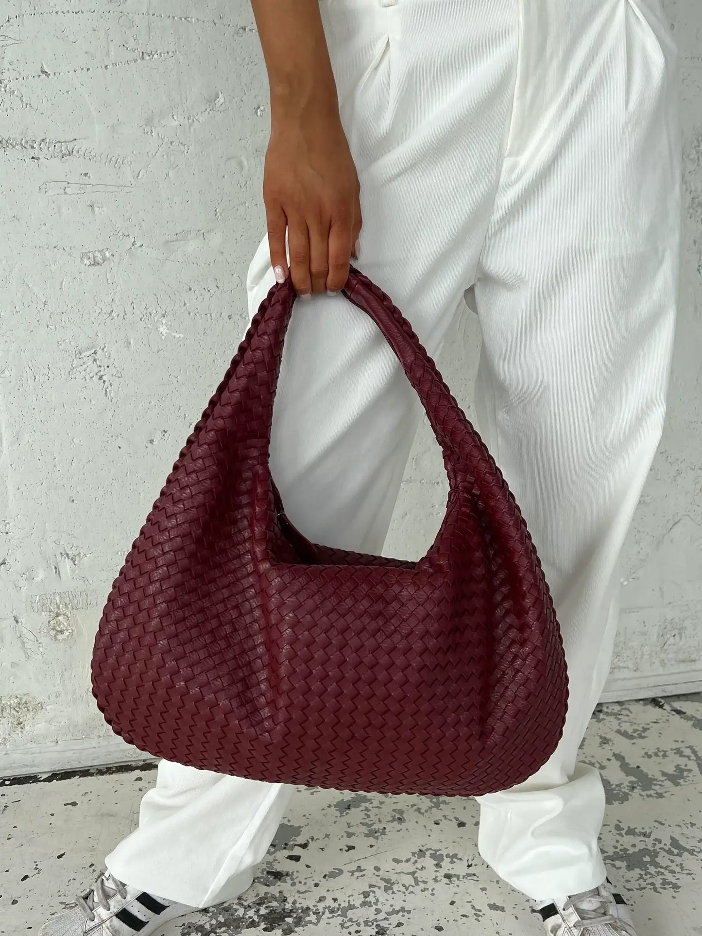 Sac à main tressé grand modèle femme