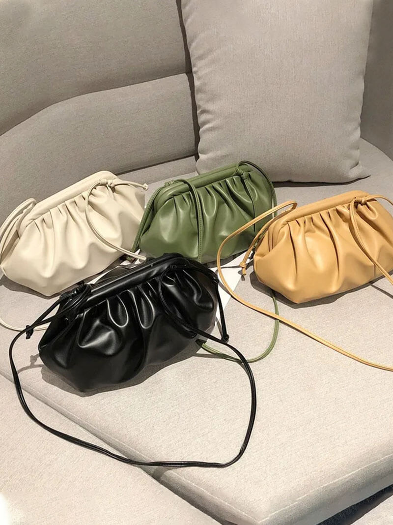 Pochette Femme Élégante en Cuir Synthétique Noir