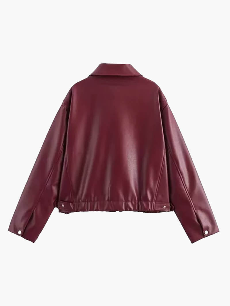 Blouson Cuir Femme Oversize Style Biker Moderne