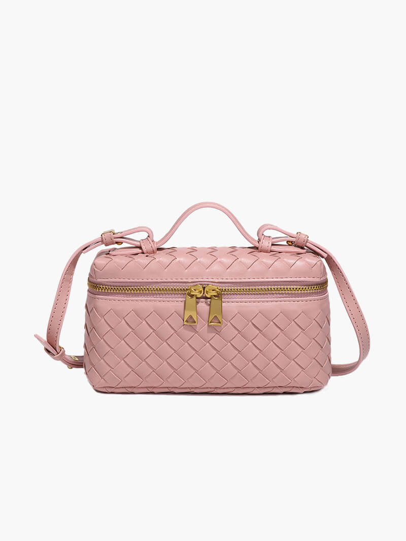Sac à Main Tressé en Cuir Imitation Compact