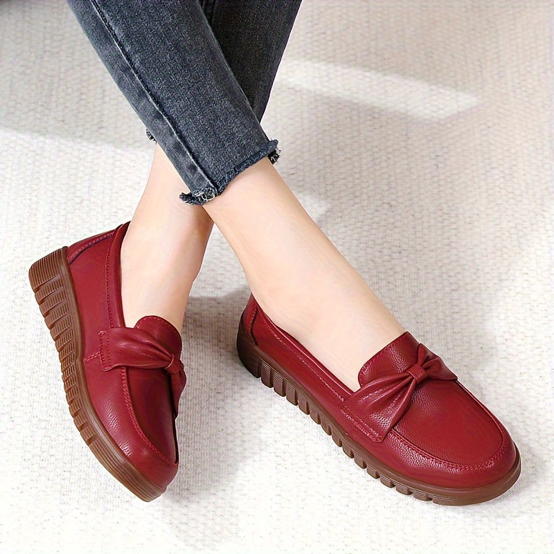 Sofloria™ – Mocassin Femme Cuir Très Souple avec Nœud Élégant