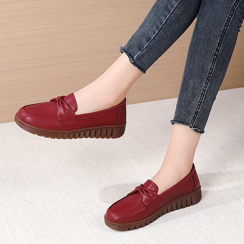Sofloria™ – Mocassin Femme Cuir Très Souple avec Nœud Élégant