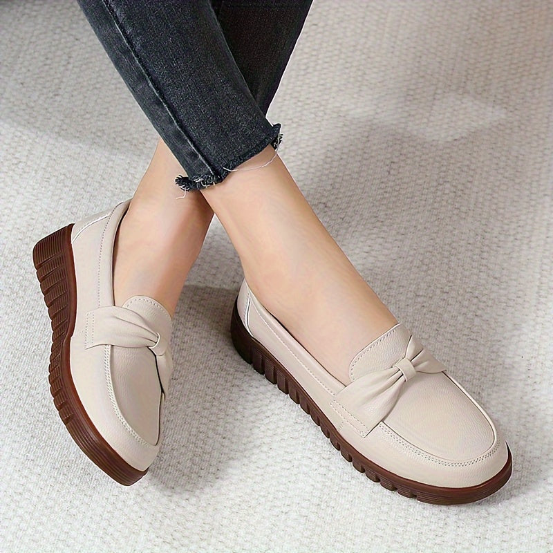 Sofloria™ – Mocassin Femme Cuir Très Souple avec Nœud Élégant