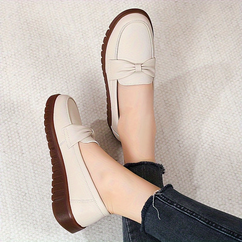 Sofloria™ – Mocassin Femme Cuir Très Souple avec Nœud Élégant