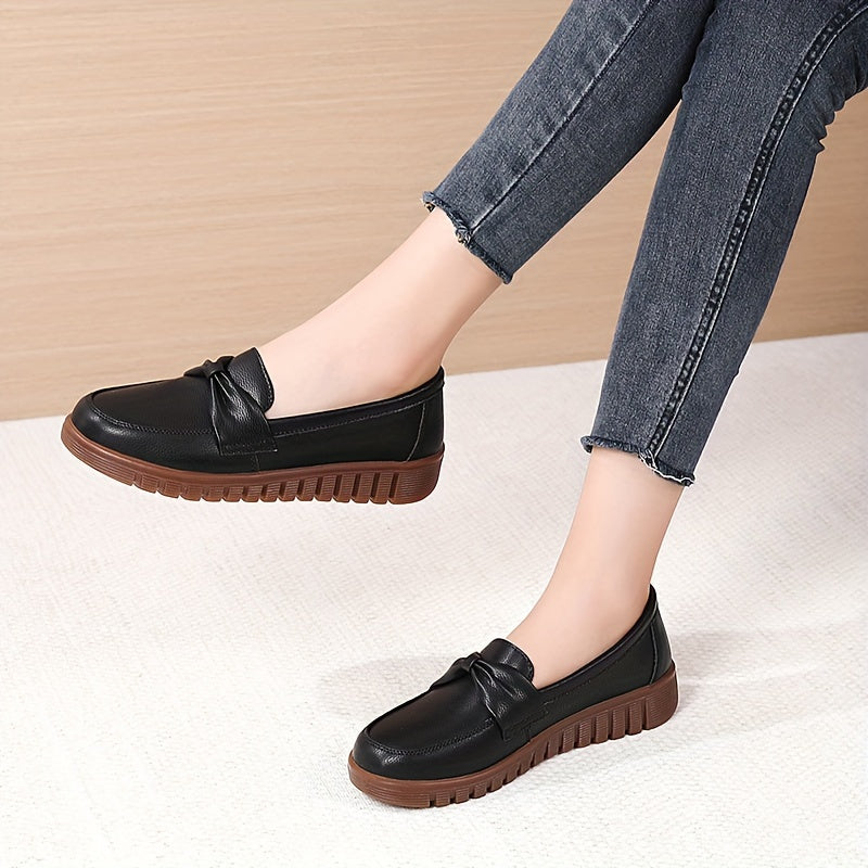 Sofloria™ – Mocassin Femme Cuir Très Souple avec Nœud Élégant