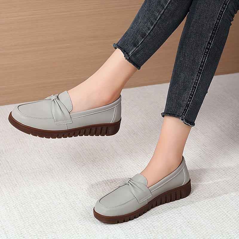 Sofloria™ – Mocassin Femme Cuir Très Souple avec Nœud Élégant