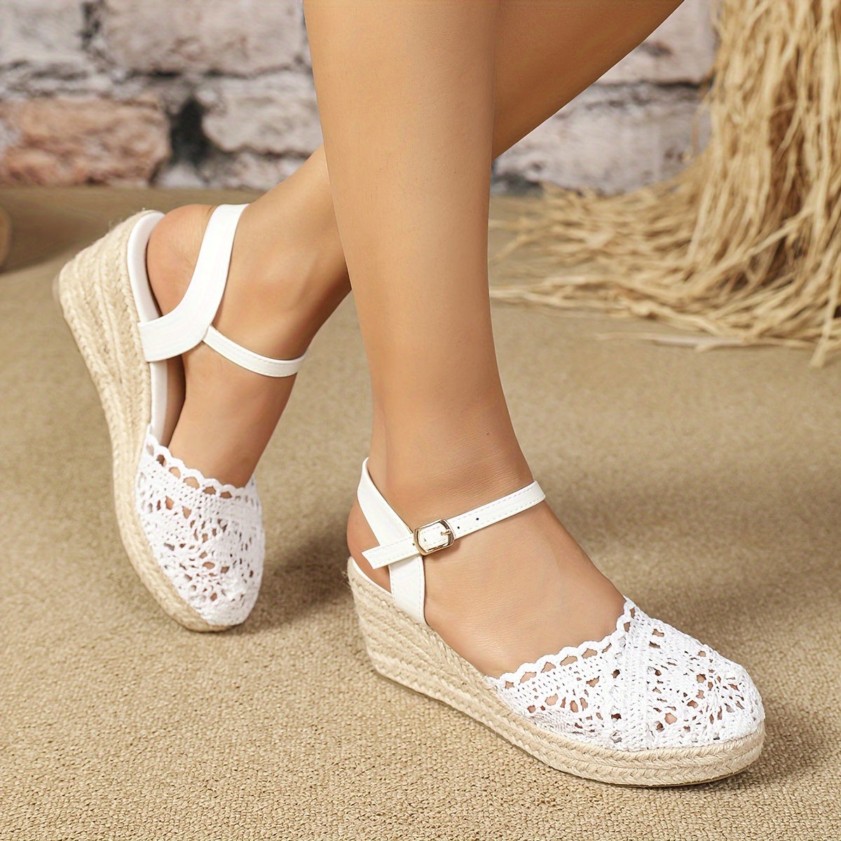 Solarae™ – Sandales Compensées Femme Chic et Confortable à Bout Fermé Été