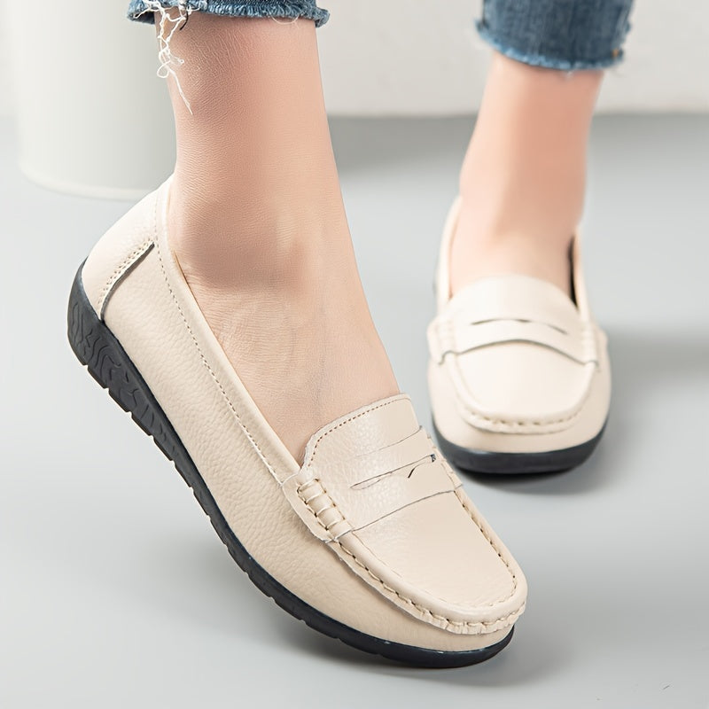 Solendy™ – Mocassin Femme Cuir Très Souple et Confortable à Enfiler Été