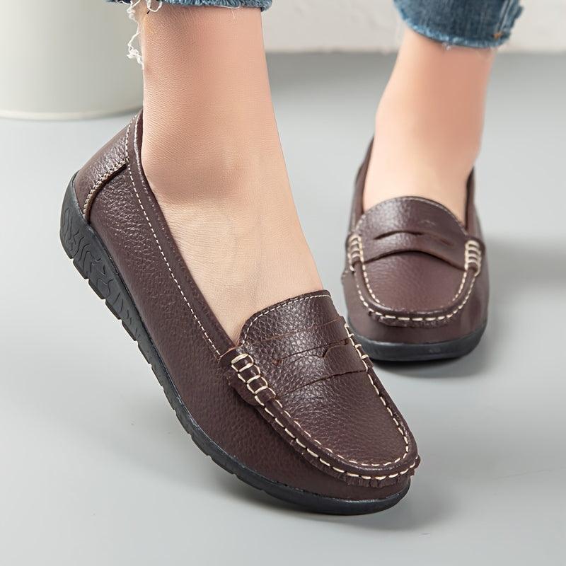 Solendy™ – Mocassin Femme Cuir Très Souple et Confortable à Enfiler Été