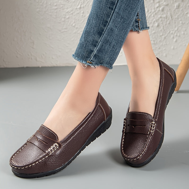 Solendy™ – Mocassin Femme Cuir Très Souple et Confortable à Enfiler Été