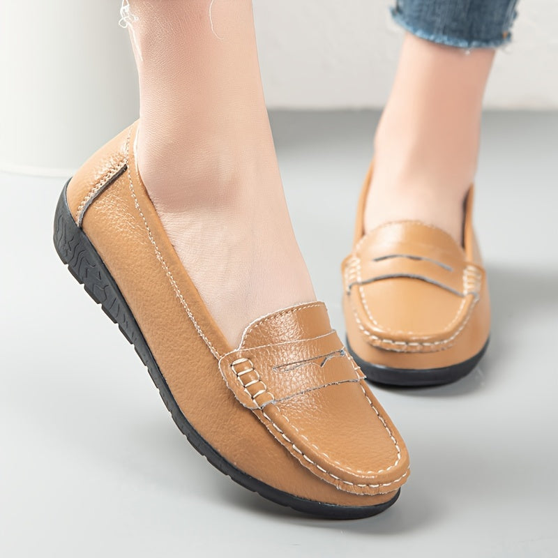 Solendy™ – Mocassin Femme Cuir Très Souple et Confortable à Enfiler Été