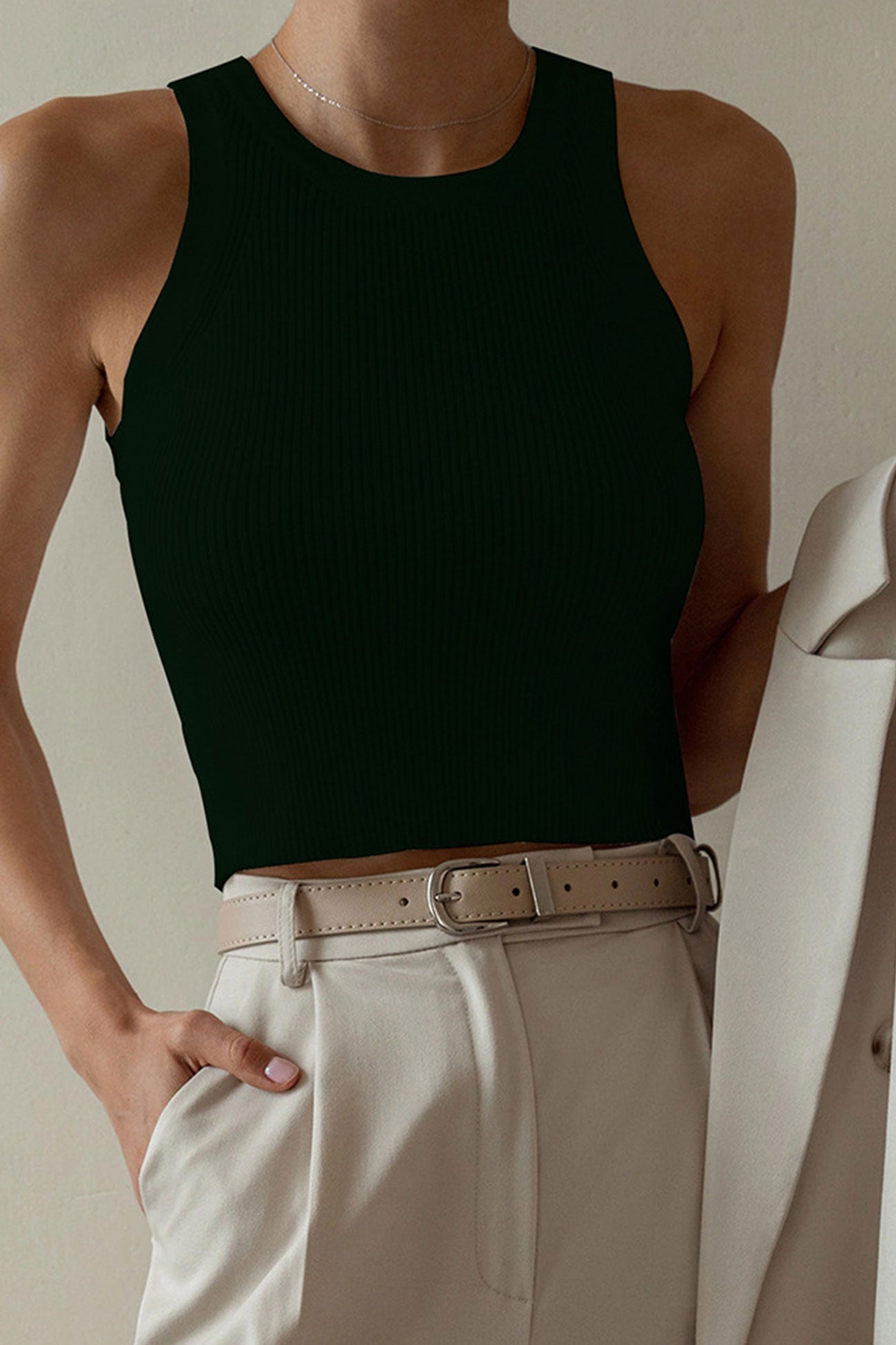 Variant image for Thea™ – Débardeur Femme Côtelé Élégant et Confortable en Tissu Extensible-8
