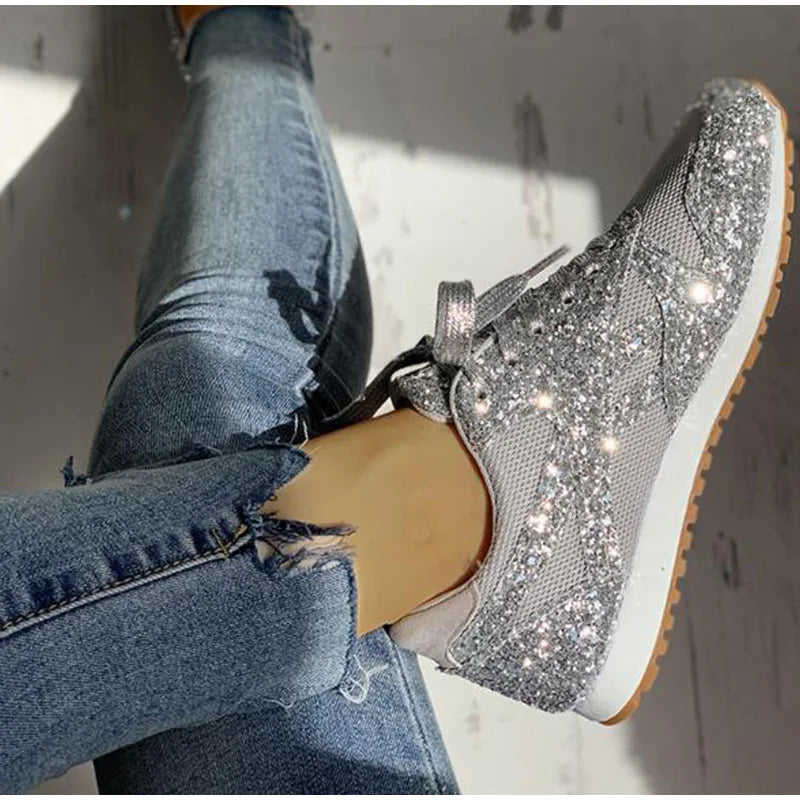 SparkleStep™ – Baskets Femmes Élégantes en Maille Respirante avec Détails Scintillants