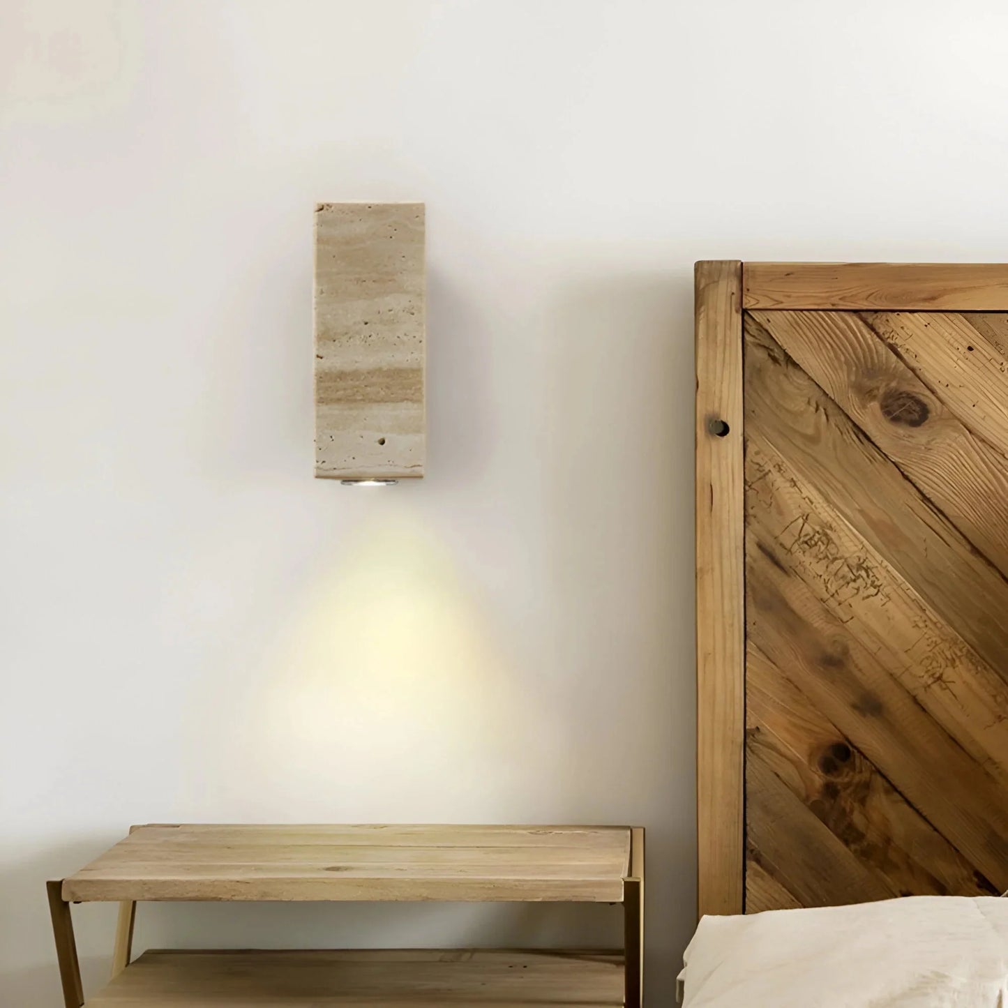 StoneLuxe™ – Applique Murale Design en Travertin Éclairage Chaleureux