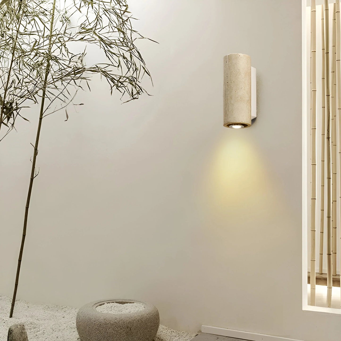 StoneLuxe™ – Applique Murale Design en Travertin Éclairage Chaleureux