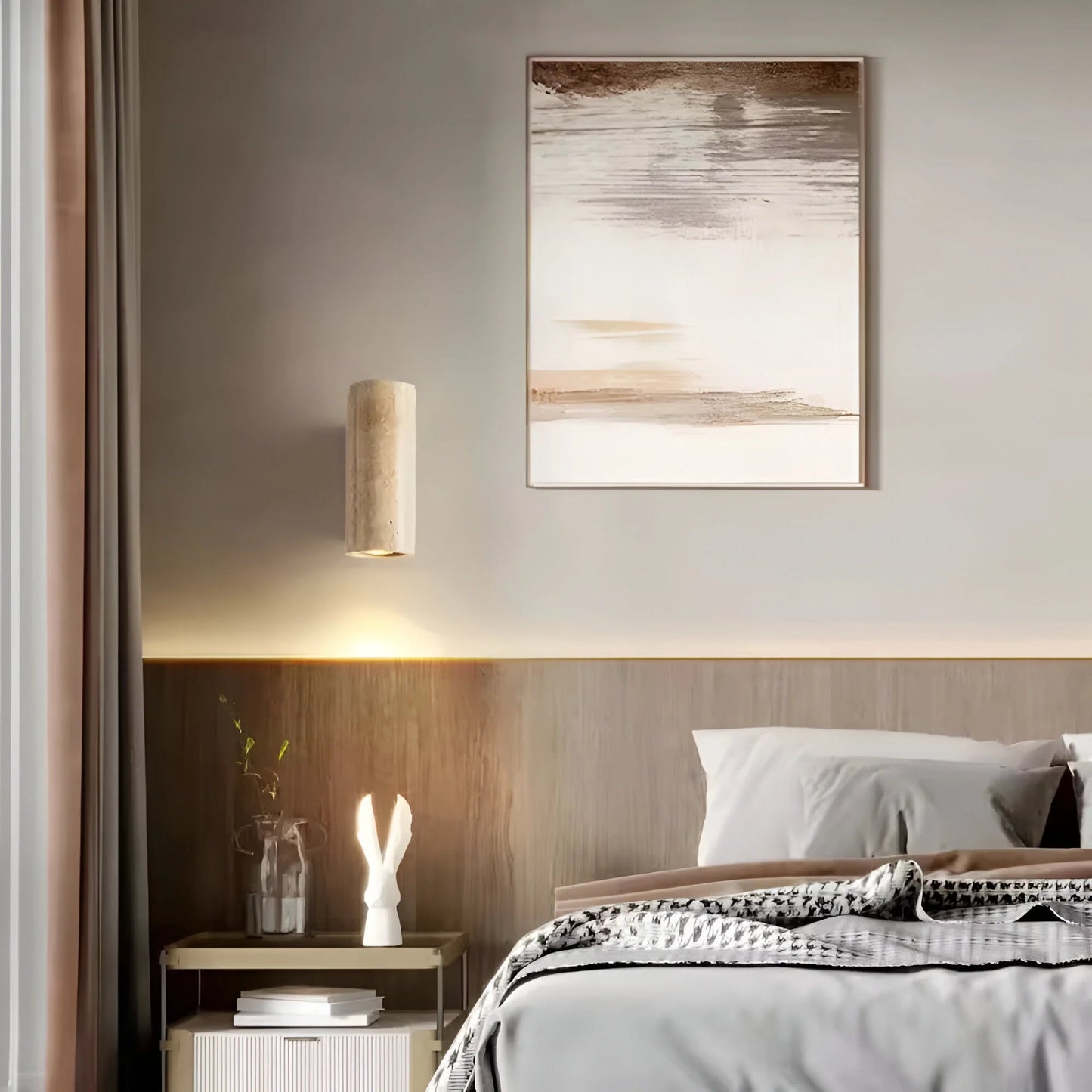 StoneLuxe™ – Applique Murale Design en Travertin Éclairage Chaleureux