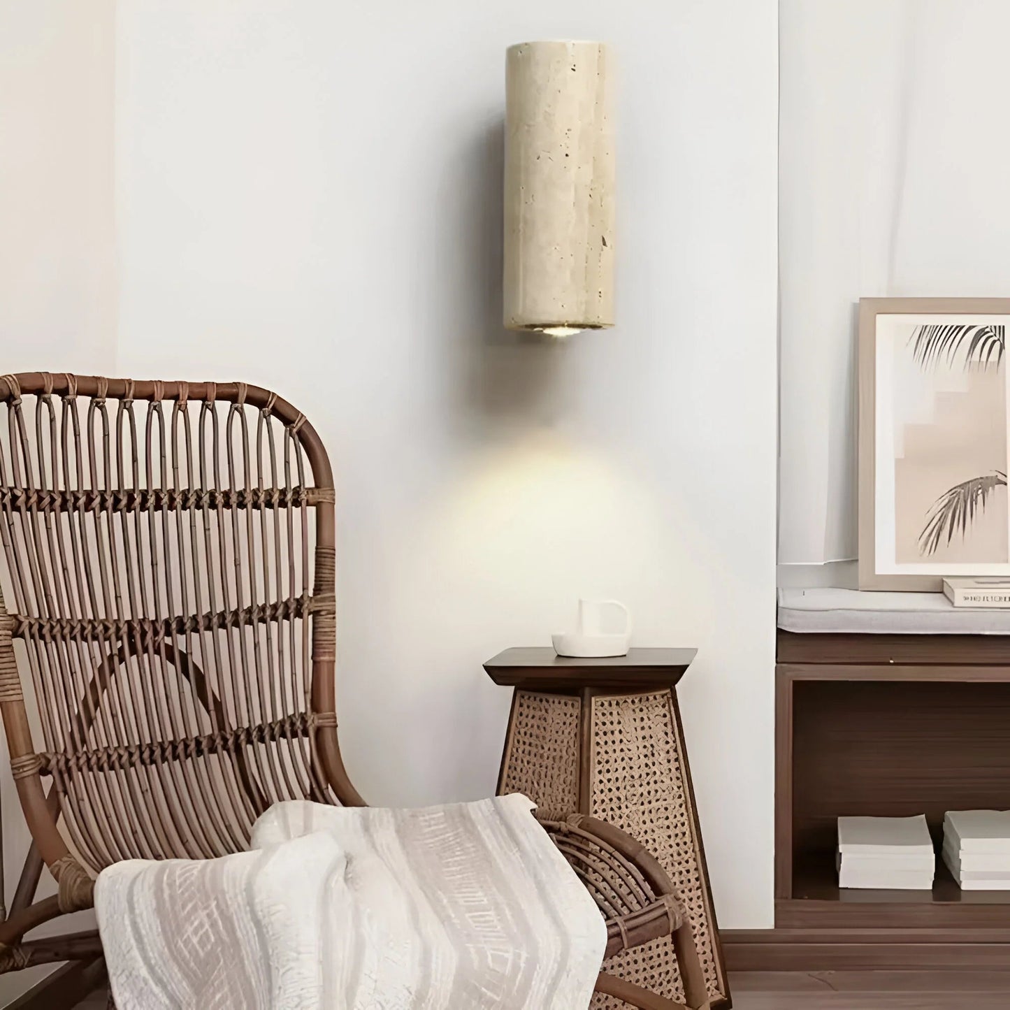 StoneLuxe™ – Applique Murale Design en Travertin Éclairage Chaleureux