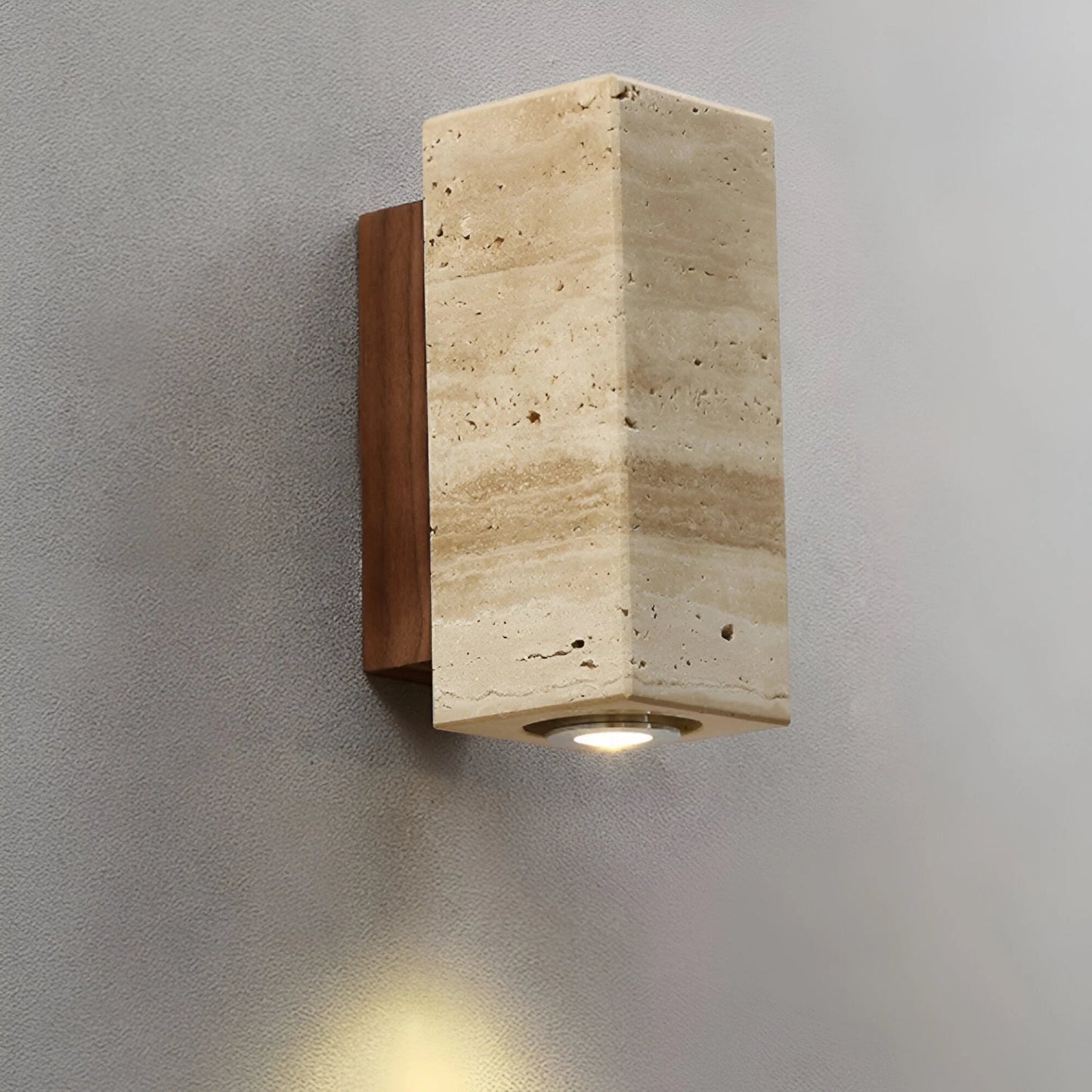 StoneLuxe™ – Applique Murale Design en Travertin Éclairage Chaleureux