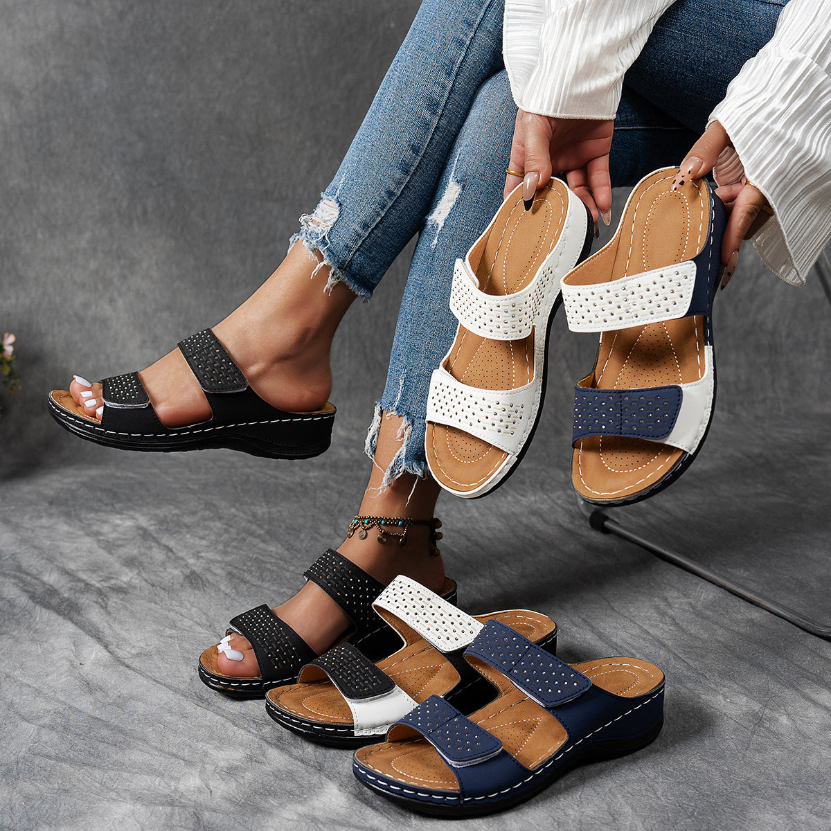 Stralina™ – Sandales Femmes Confortables à Strass Antidérapant