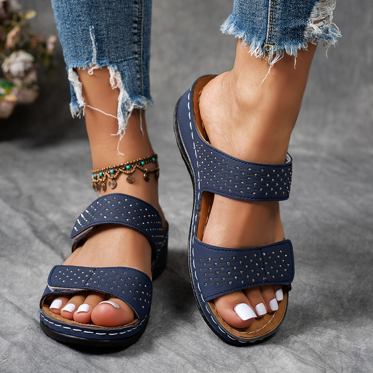 Stralina™ – Sandales Femmes Confortables à Strass Antidérapant