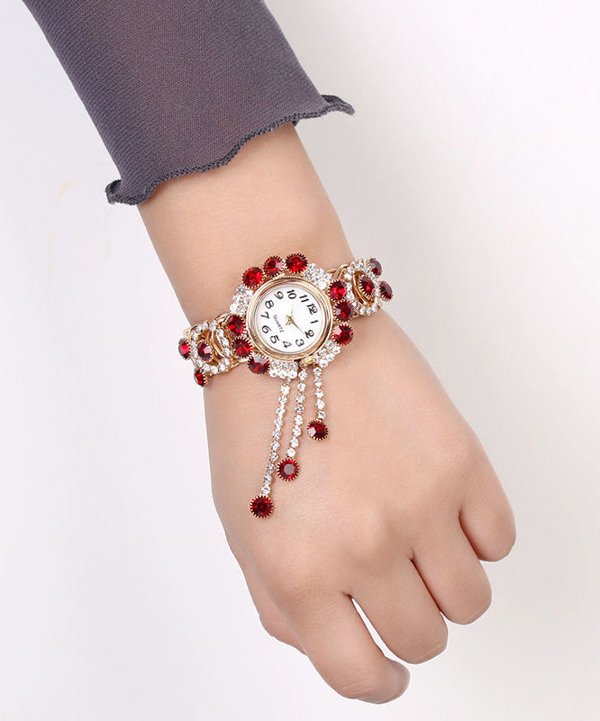 Red Zircon Style Drop Earrings - EasyApparels