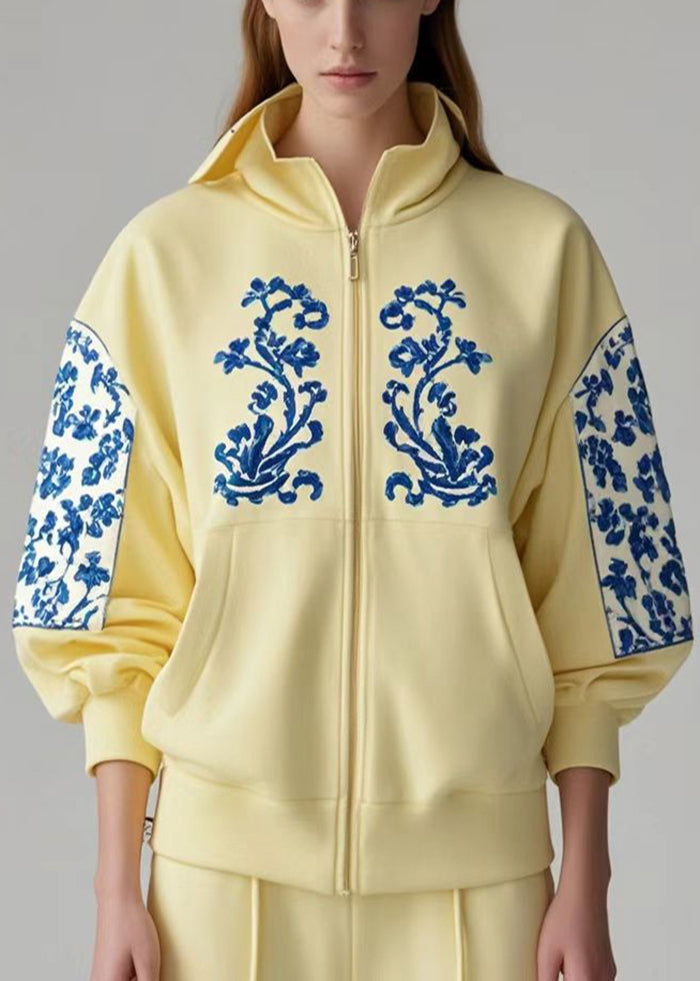 Manteau coton imprimé coloré à fermeture éclair automne - EasyApparels
