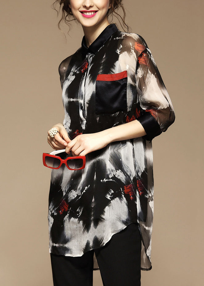 Femme Chemisier chic à manches courtes et poches colorées - EasyApparels
