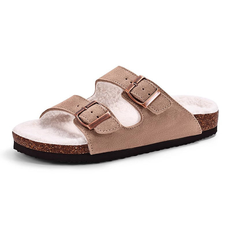 SuedeChic™ – Sandales Plates en Cuir Suédé & Élégance Décontractée