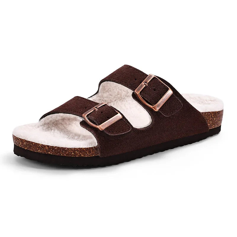 SuedeChic™ – Sandales Plates en Cuir Suédé & Élégance Décontractée
