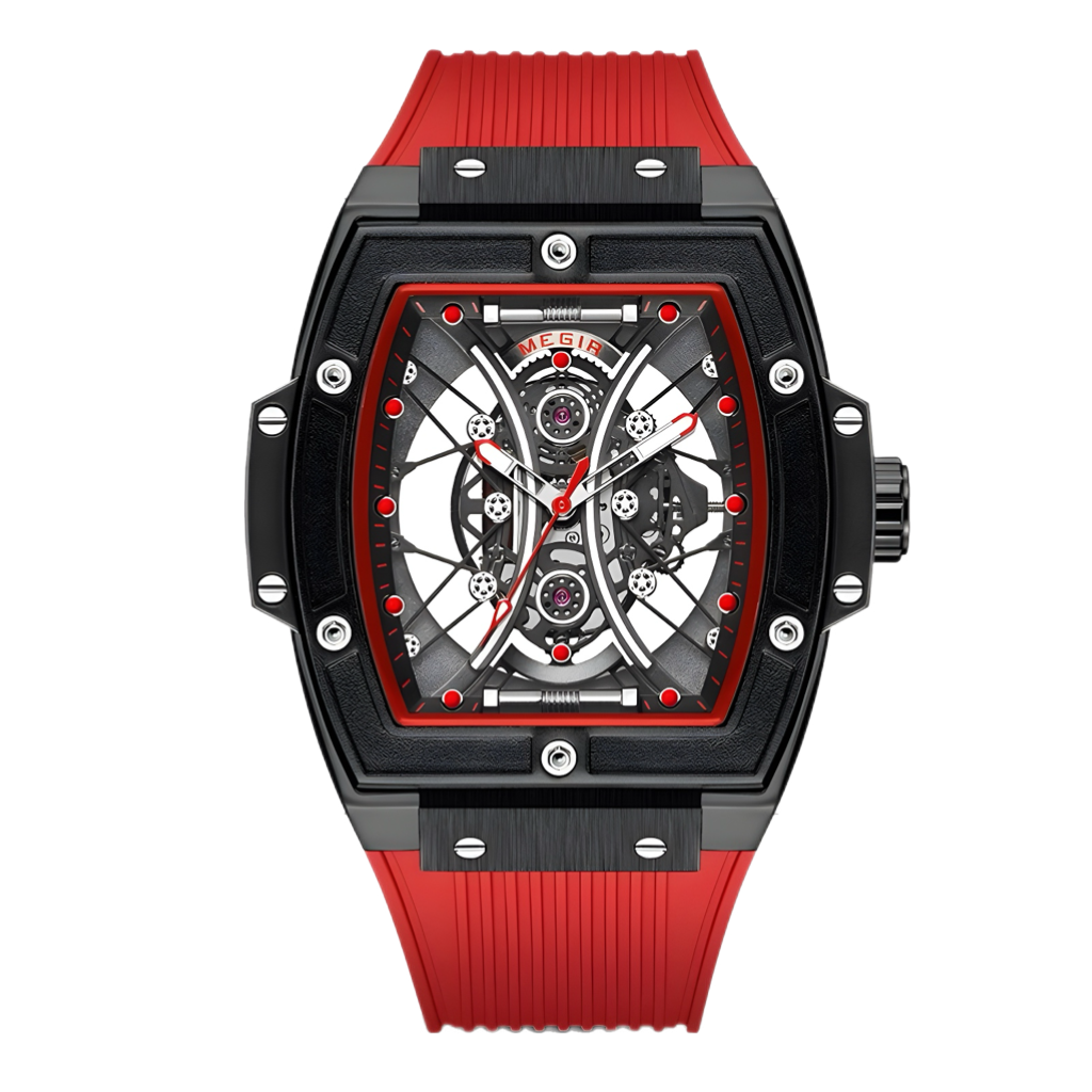 Montre Homme Élégante 45mm Noir Cuir