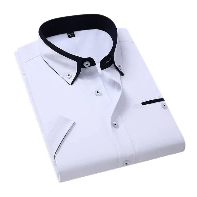 Chemise Homme Bleu Ciel avec Contraste Élégant