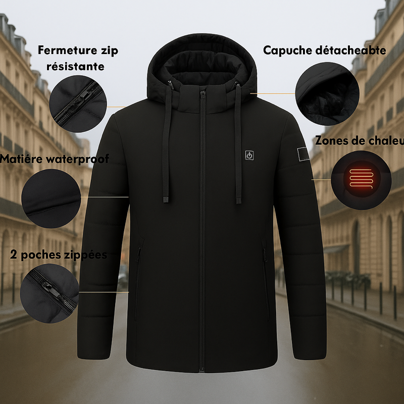 ThermiShield™ – Veste Chauffante Unisex avec Batterie Rechargeable