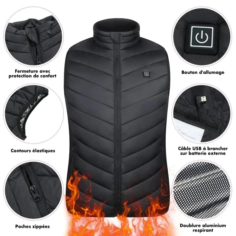 ThermiVest™ – Veste Chauffante Unisexe avec Batterie Rechargeable