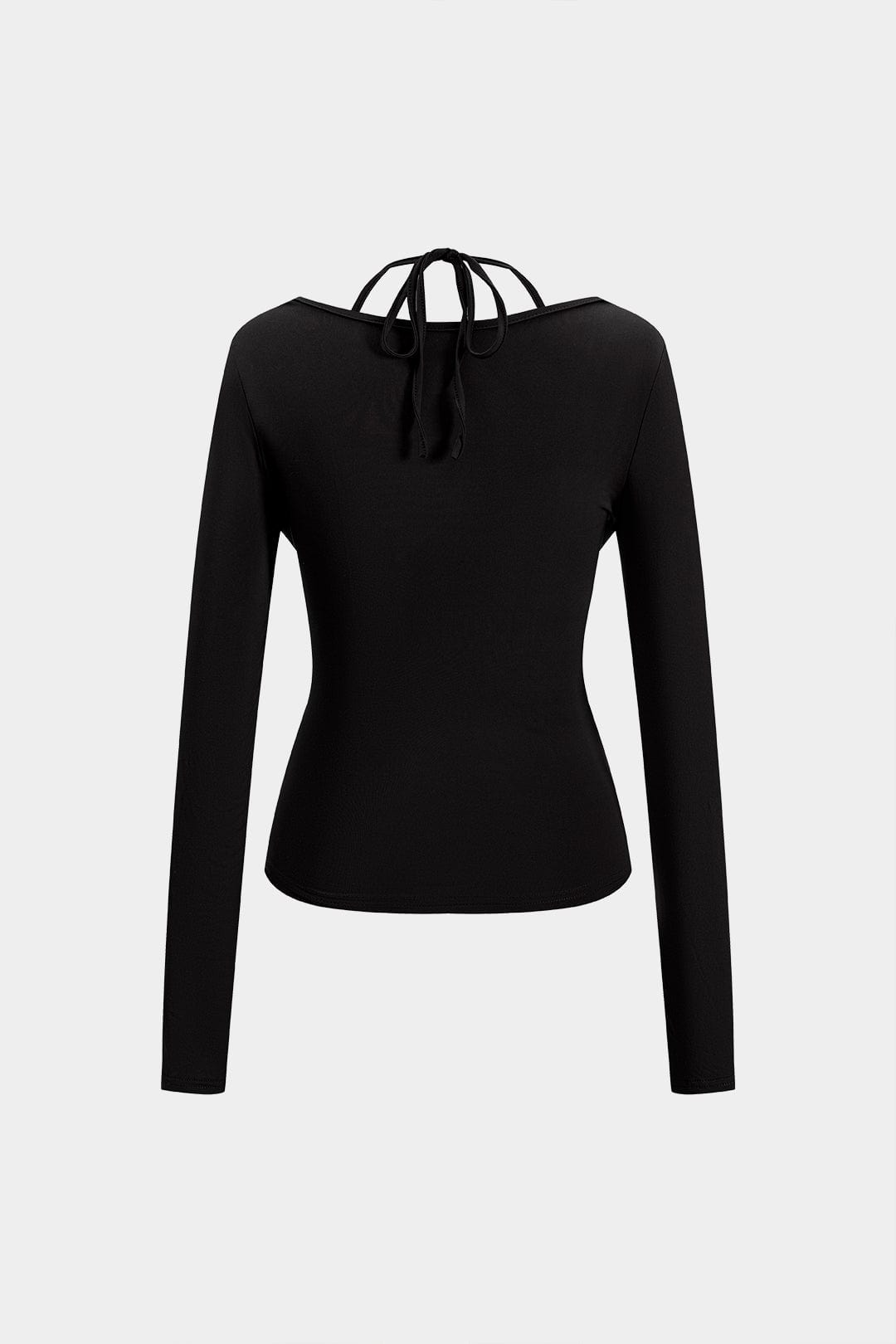 Top Femme Manches Longues avec Décolleté Drapé et Bustier Intégré