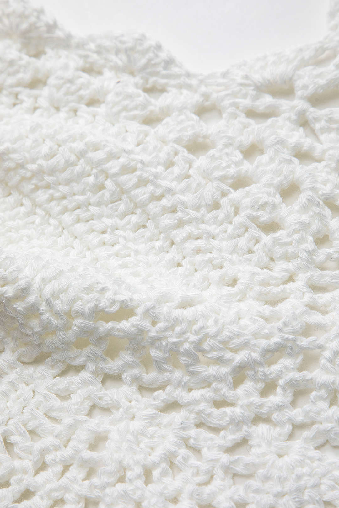Top Boho Croppé Blanc en Dentelle avec Bretelles Réglables