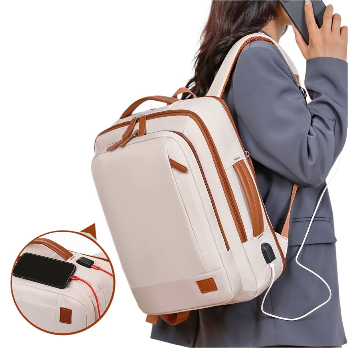 TravelSmart™ - Sac à Dos de Voyage Cabine 40L avec Port USB