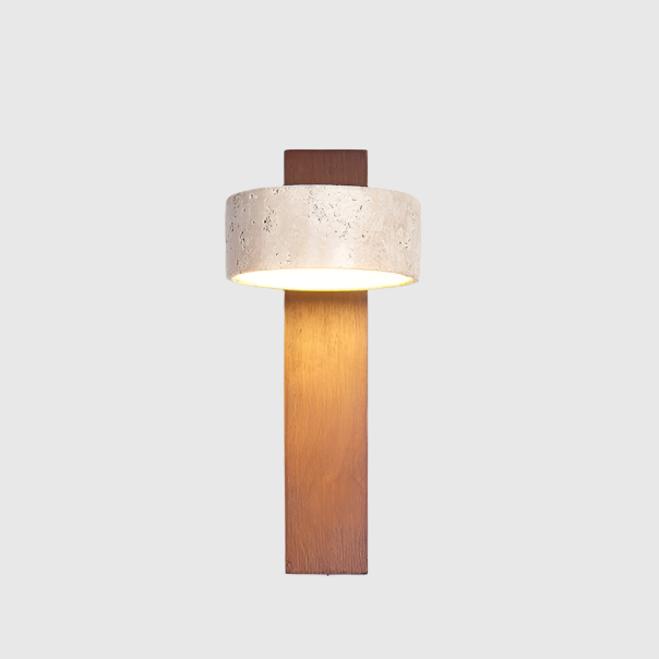 Traverna™ – Applique Murale Design en Travertin Blanc Cassé Wabi Sabi