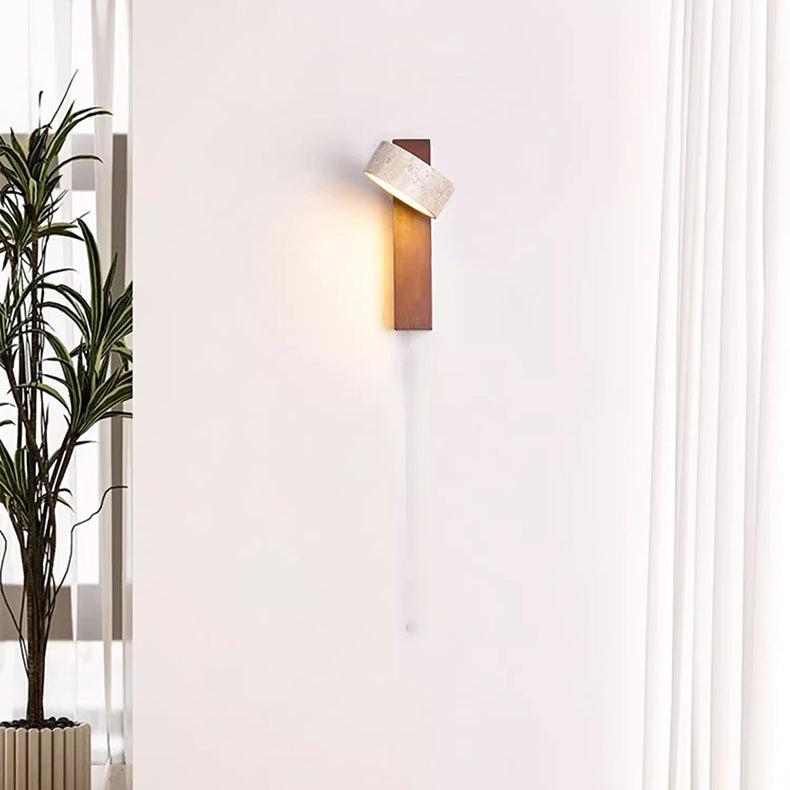 Traverna™ – Applique Murale Design en Travertin Blanc Cassé Wabi Sabi